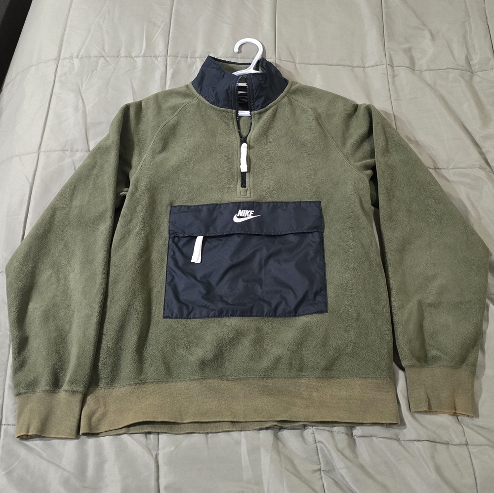 Nike Green Half-Zip Fleece Sweatshirt